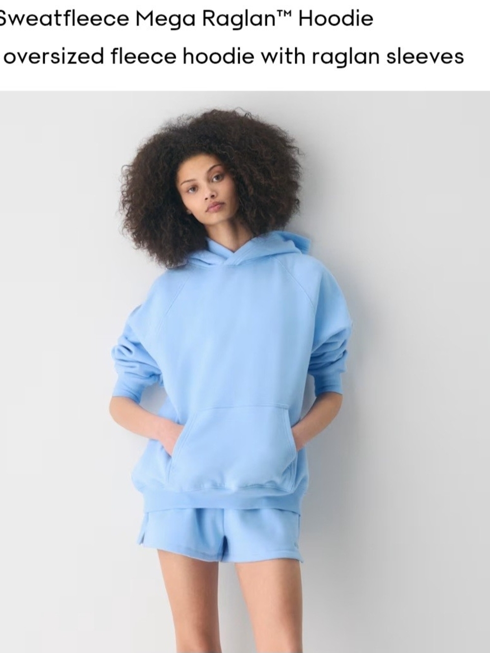 Aritzia Mega Ragland Hoodie (Large NWT Postcard Blue)